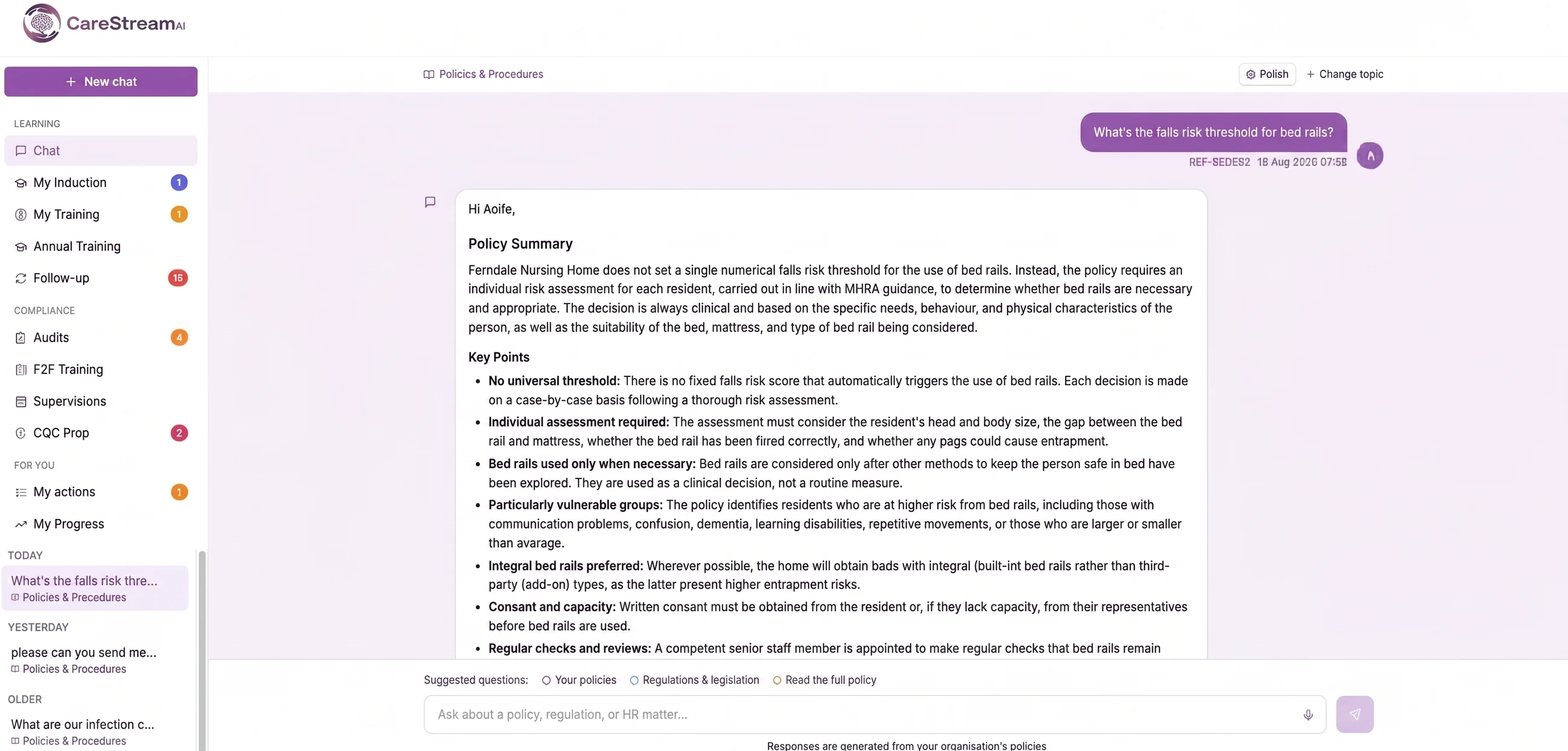 Ask in the hub, or by email. One consistent answer.