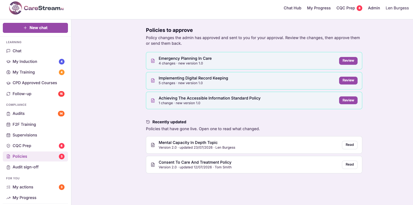 Care manager approval step (optional)