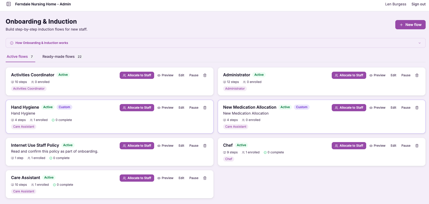 Generate onboarding from a policy update