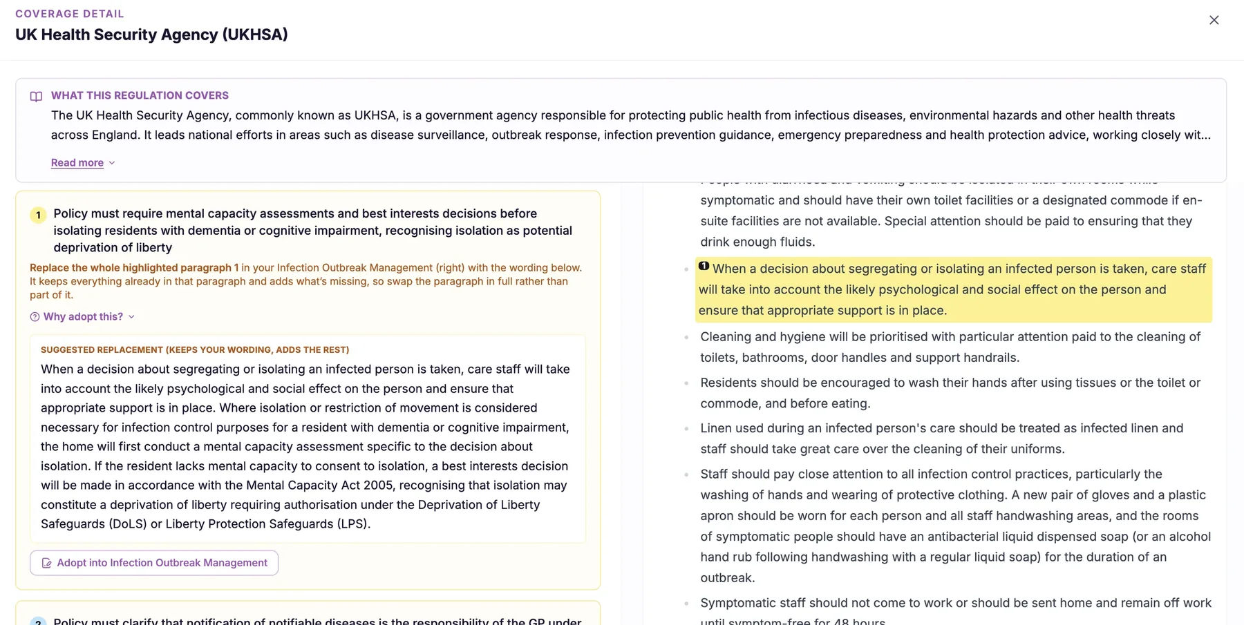 What-to-add remediation with example wording