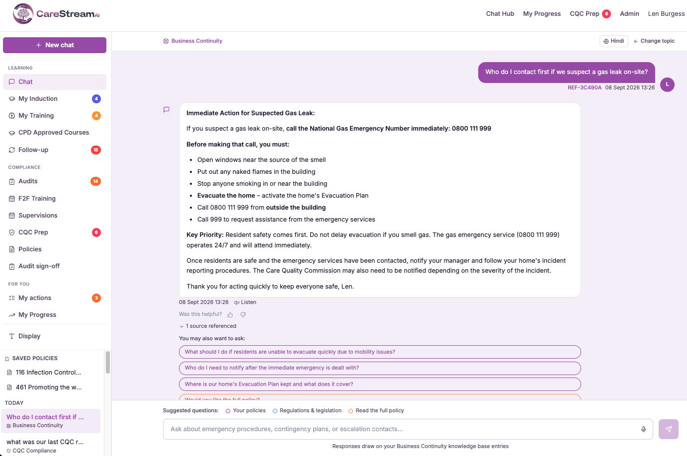 External regulatory knowledge base
