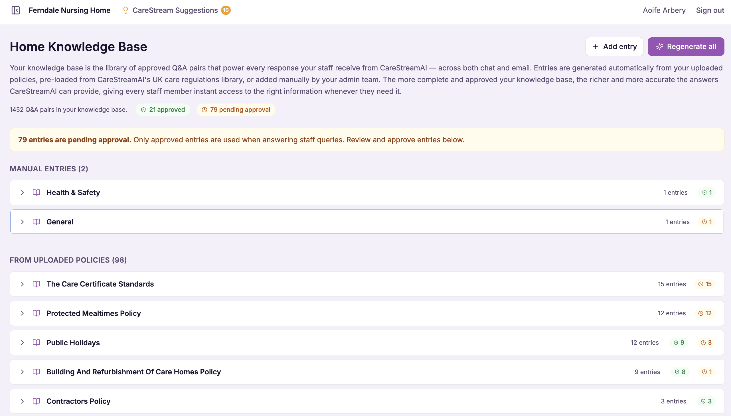 Not just your policies. Your care setting, in detail.
