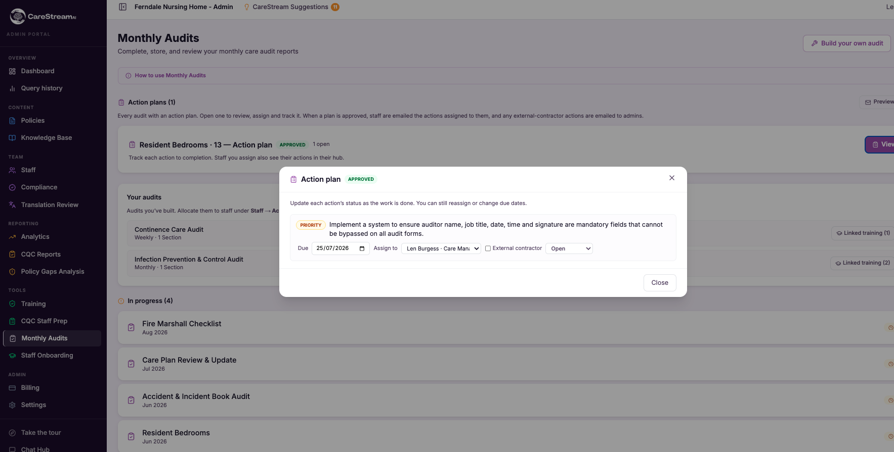 Every completed audit generates a prioritised improvement plan. Automatically.