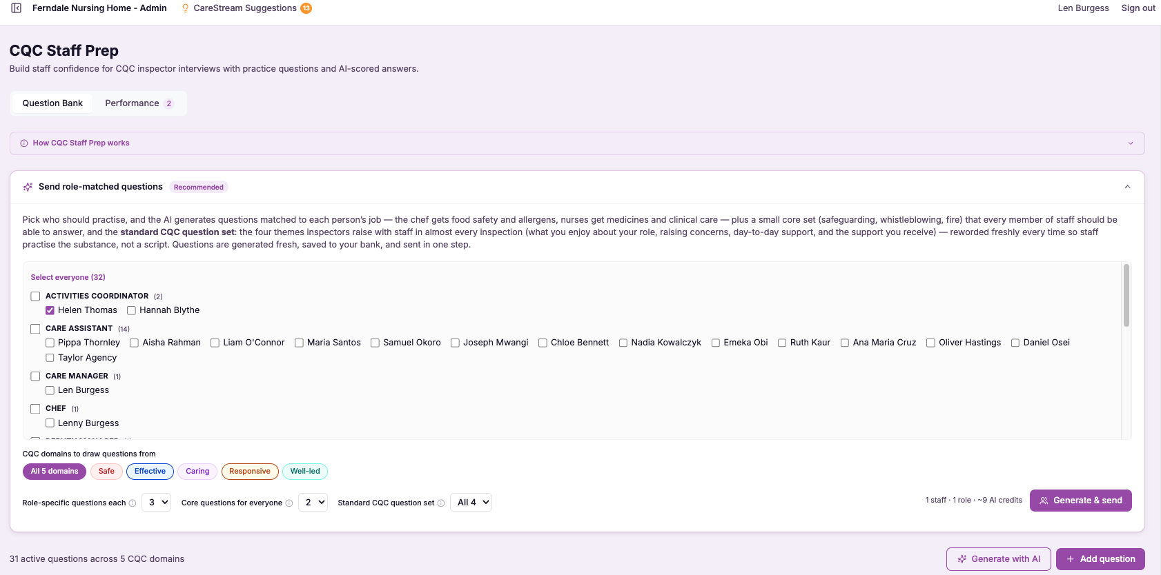 Screenshot slot Role matched question sets