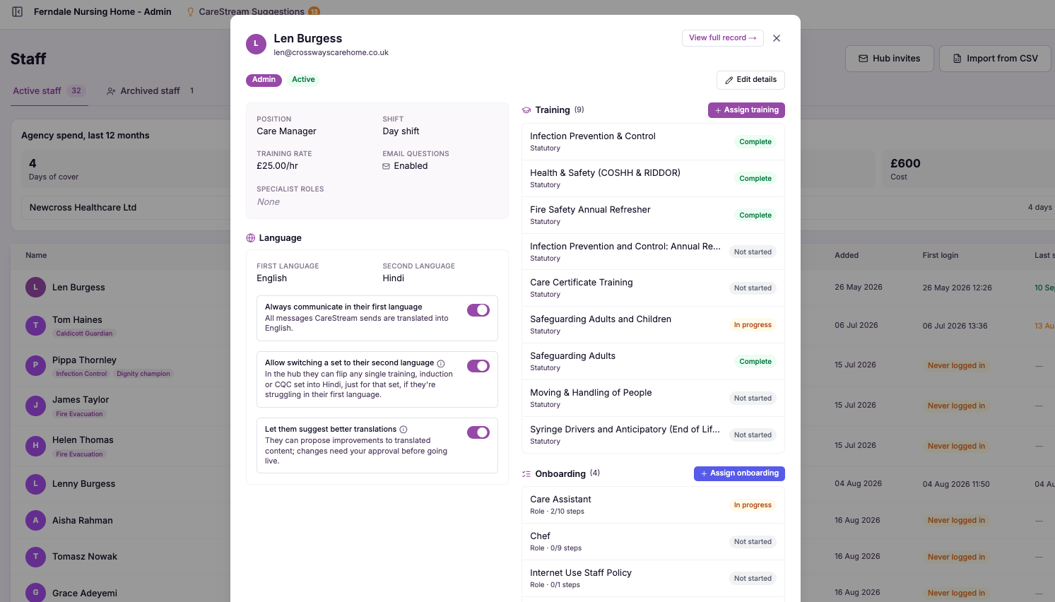 Screenshot slot Staff hub, policy in Igbo
