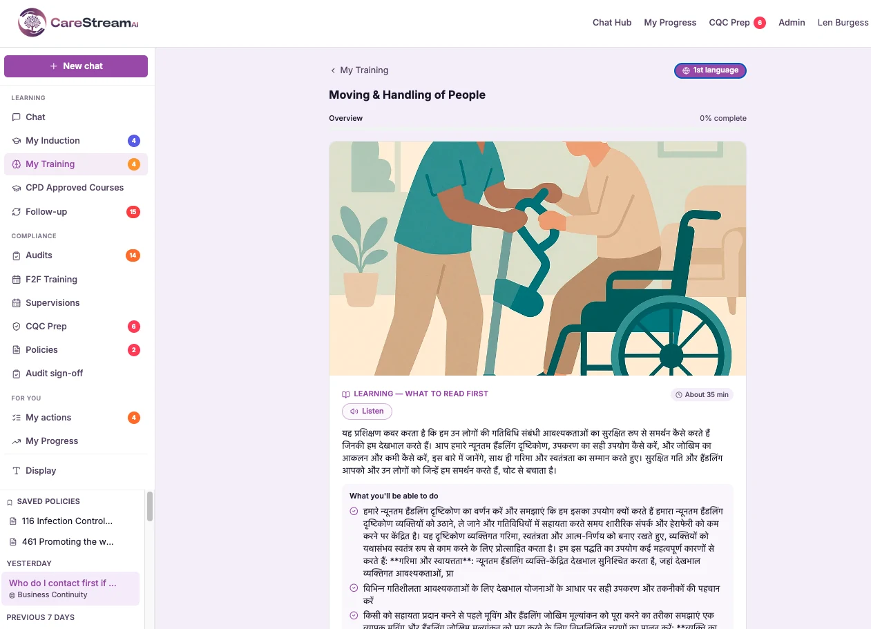 Screenshot slot New policy assigned by role