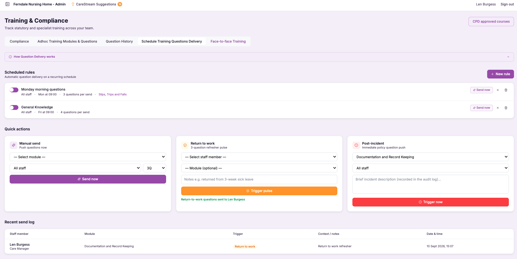 Screenshot slot Matrix read against a rota