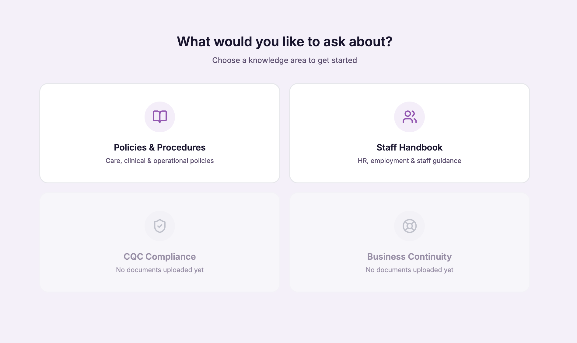 Staff handbook questions answered in CareStream